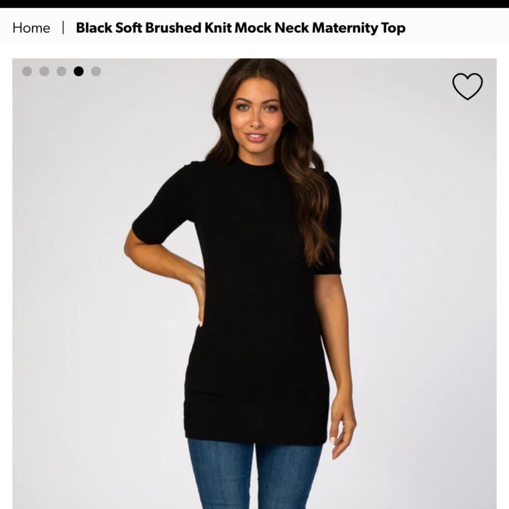 Black Soft Brushed Knit Mock Neck Maternity Top